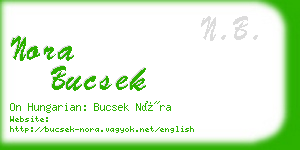 nora bucsek business card